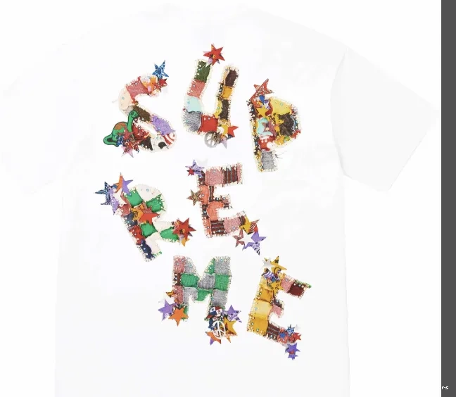 L White XL Tee Logo M 24SS Letter S Back T-shirt Patchwork Color and Printed Black 0824